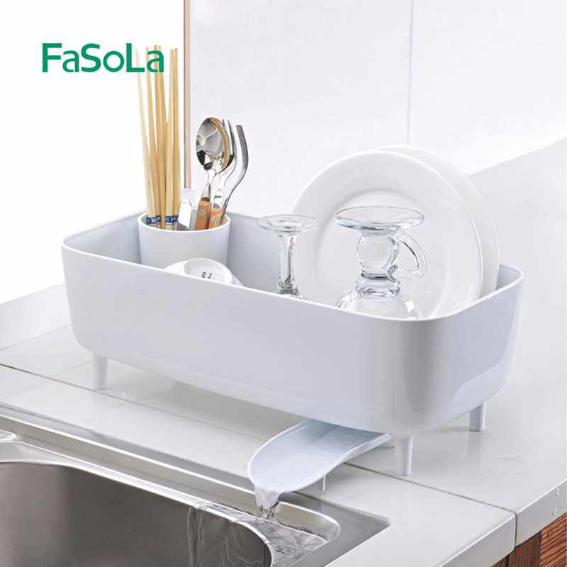 FaSoLa碗碟架放碗架塑料收纳盒沥水架装碗筷收纳箱厨房碗柜置