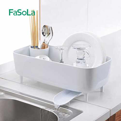 FaSoLa碗碟架放碗架塑料收纳盒沥水架装碗筷收纳箱厨房碗柜置