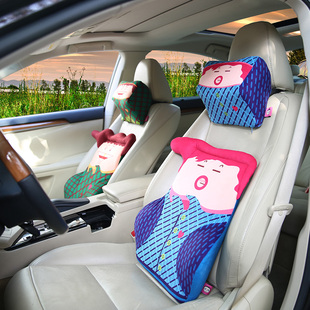卡里努努汽车腰靠护腰靠垫腰垫靠背垫卡通车用记忆棉腰枕腰部支撑