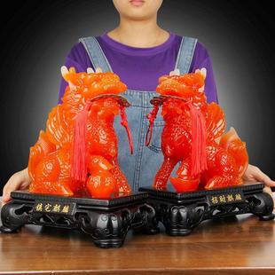 玉麒麟摆件大号一对招财麒麟风水乔迁求子家居装饰品开业乔迁礼品