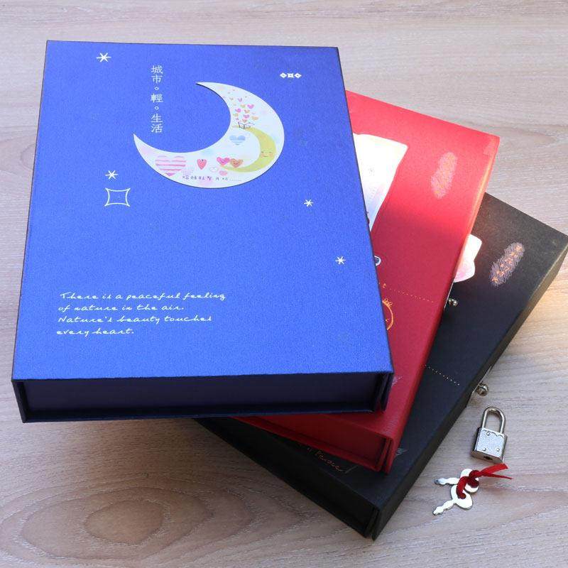 带密码锁厚日记本女生男生女孩恋爱彩页插画笔记本三年叶罗丽手账