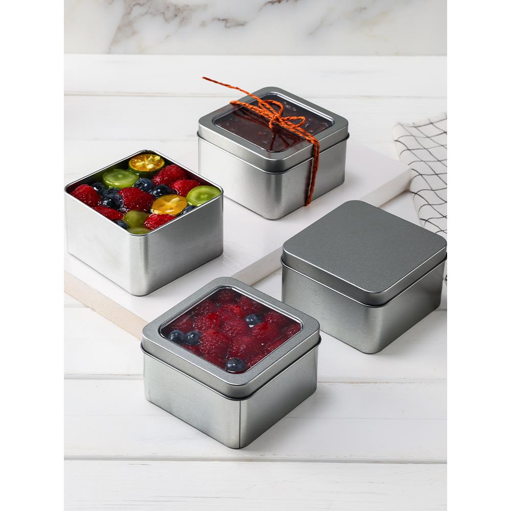 瑞丽铁罐蛋糕盒子正方形马口铁千层甜品小西点提拉米苏盒子打包盒