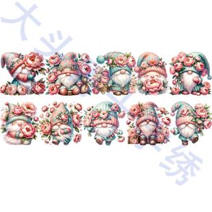 MNCZ3005 异形 牡丹花小矮人 十字绣工具 12X2.5cm 中窄针吸