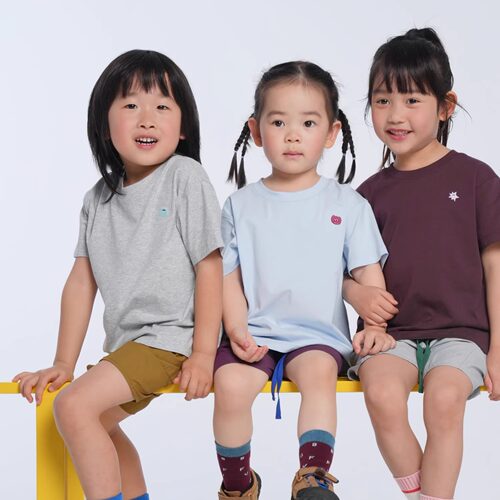 掌声鼓励clap 春夏新款幼儿园儿童短袖凉感T恤刺绣男童女童百搭