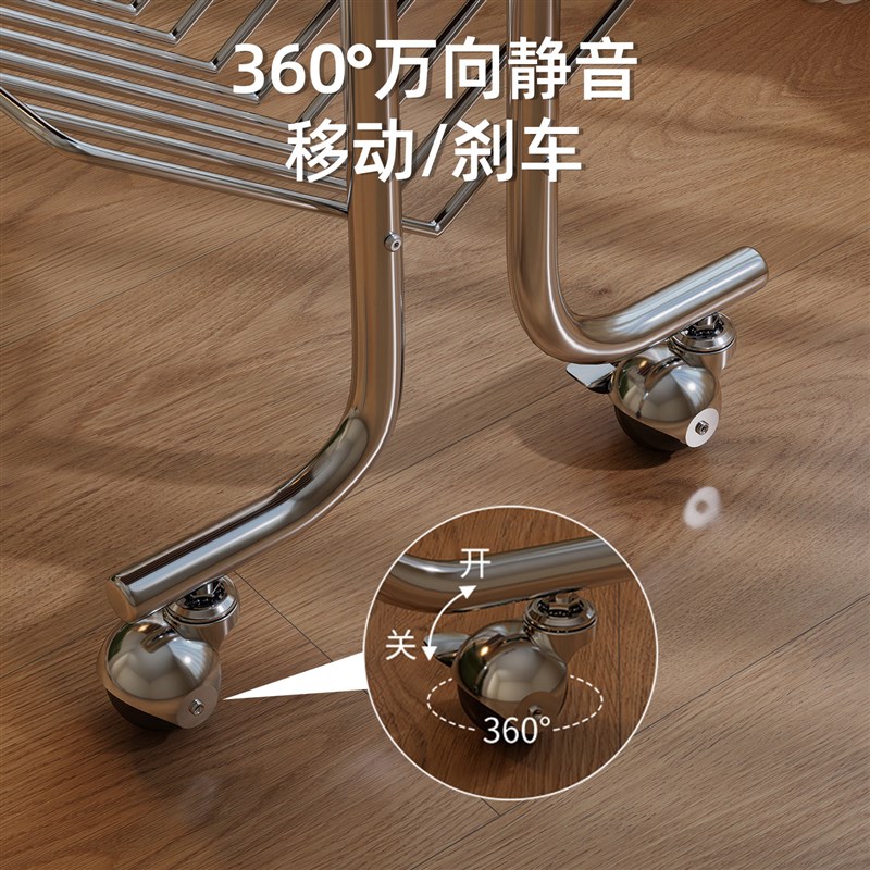 中古风实木可移动边几小推车客厅沙发边柜置物架家用小户型收纳架