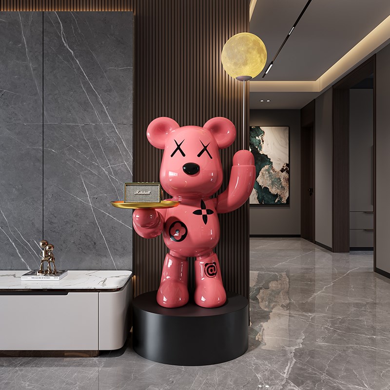 电视柜装饰摆件公仔轻奢高档客厅边大件高级感奶油风现代简约风