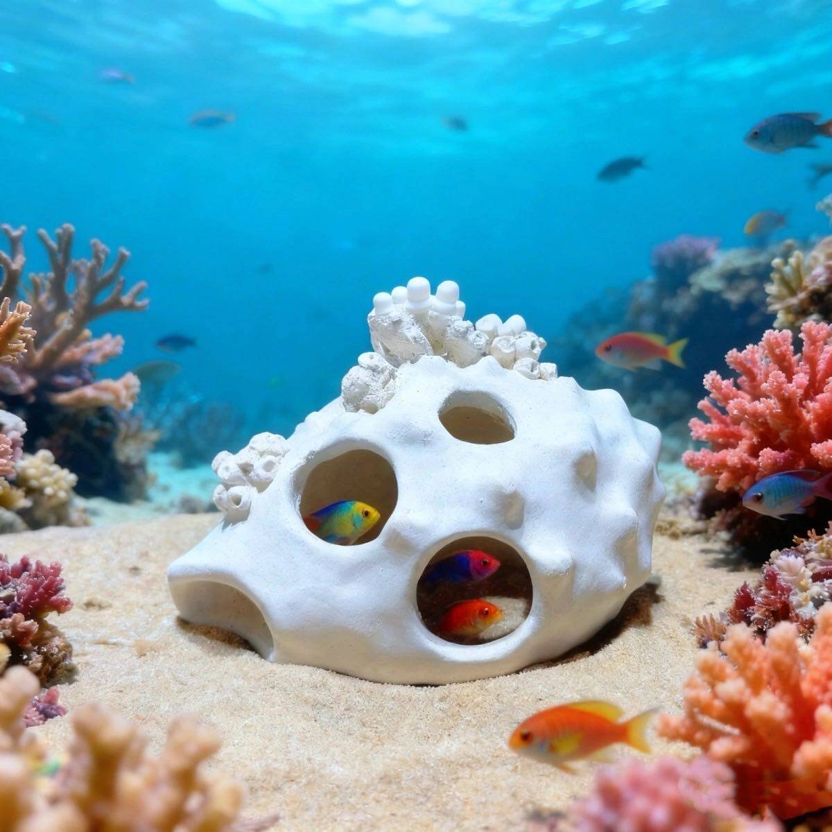 海之皇 陶瓷高透水虾虎躲避窝躲避洞海缸造景鱼缸造景装饰摆件