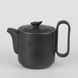 陶瓷防烫手拿有耳茶壶家用办公客厅泡茶单壶高档黑陶功夫茶具 日式