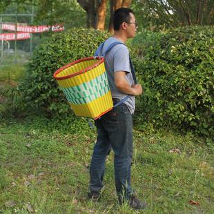 云贵川大背篓纯手工细藤编织家用买菜采蘑菇塑钢编织带塑料背筐