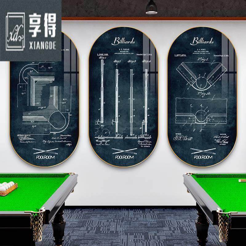 台球厅装饰画桌球分解结构图片海报壁画桌球室俱乐部背景墙面挂画