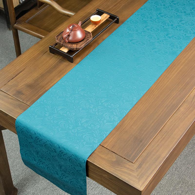 满庭芳国色新中式桌旗防水禅意茶席高端茶台茶桌餐桌茶几垫布桌布