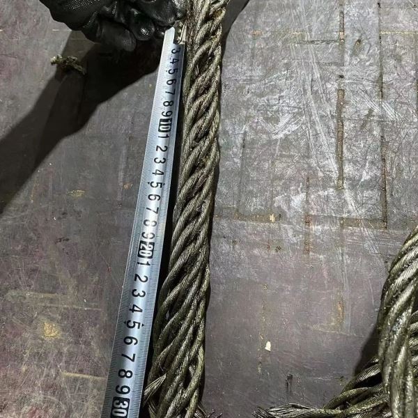 手工编头双扣钢丝绳起重吊装吊车吊索具插编头30公分行车油丝绳