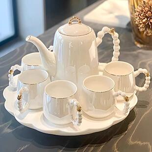 家用客厅水杯杯具乔迁新居结婚茶壶茶杯轻奢水具 高档陶瓷茶具套装