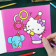 hellokitty涂色本凯蒂猫儿童绘画画本填色涂鸦图画书哈喽kt猫玩具
