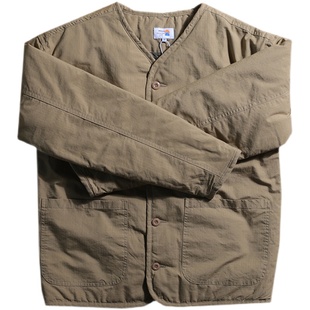 美式复古夹棉M65内胆夹克阿美咔叽外穿内搭纯色加棉休闲绗缝猎装