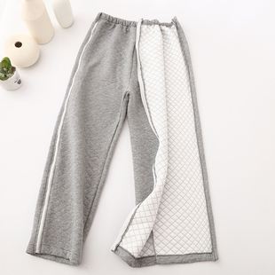 老人易穿脱棉裤秋冬保暖带拉链护理服骨折方便换洗裤子病号服护理