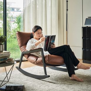 简约复古钢琴键摇摇椅懒人沙发椅大人躺椅阳台休闲椅摇椅客厅家用