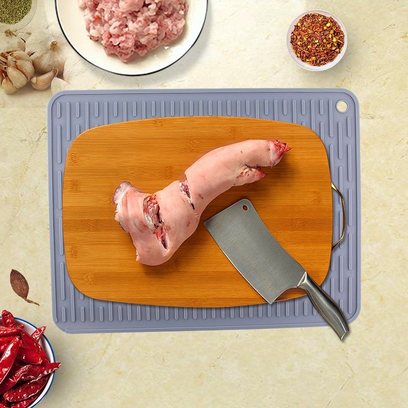 厨房料理台切菜板砧板垫剁肉防滑防震案板垫加厚隔音硅胶垫加大号