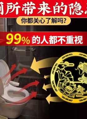 净化厕所荷花鲤鱼牌贴图马桶净秽化污卫生间荷花锦鲤摆件家用厂家
