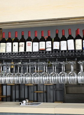 酒杯架悬挂红酒架高脚杯架红酒杯架倒挂吧台酒架悬挂展示架