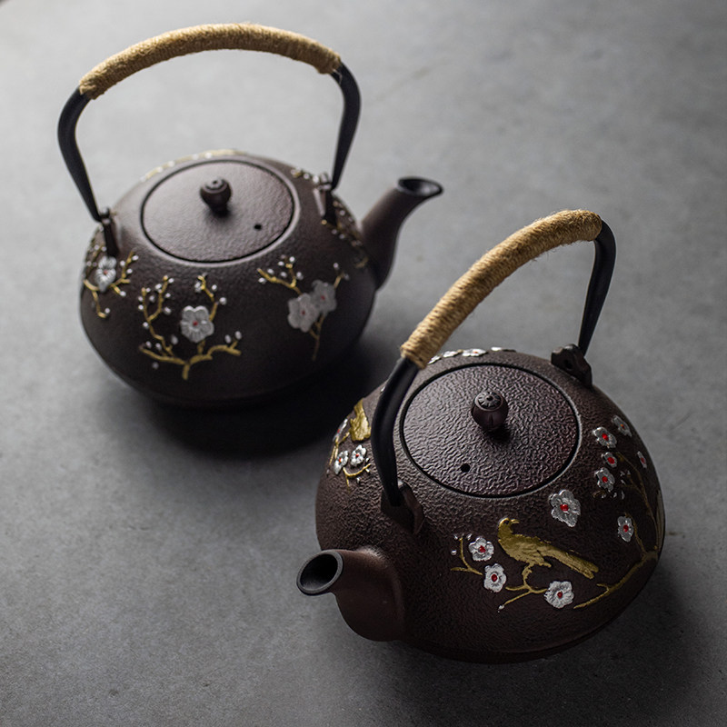 电陶炉煮茶器铁壶 家用铸铁煮茶壶套装 泡茶专用玻璃煮茶炉煮水壶