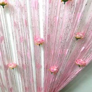 心花怒放线帘银丝玫瑰爱心帘隔断帘子玄关挂帘卧室客厅隔帘门帘