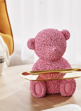 me摆件d熊纸巾盒动物托盘玄关收纳朋友节日送礼