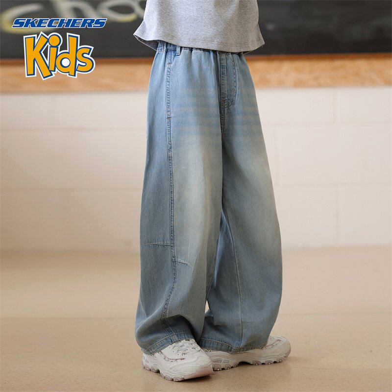 斯凯奇童装男女童天丝莱赛尔牛仔裤薄款26夏新弯刀裤SkechersKids