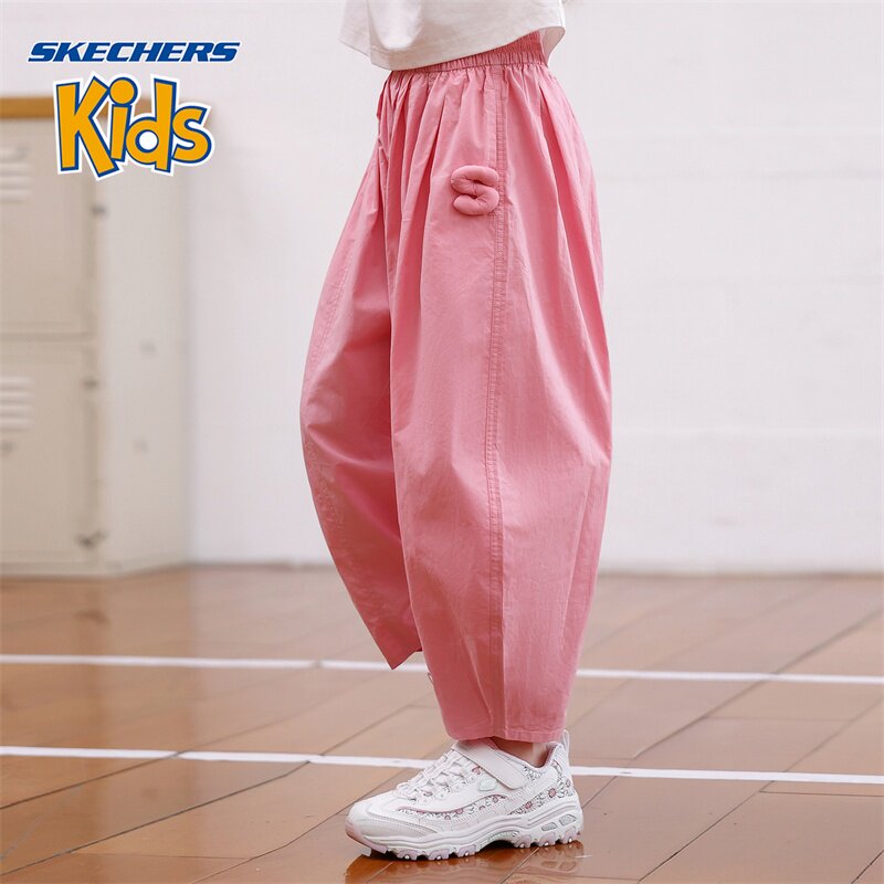 斯凯奇童装女童速干阔腿裤26夏新款轻薄宽松休闲长裤SkechersKids