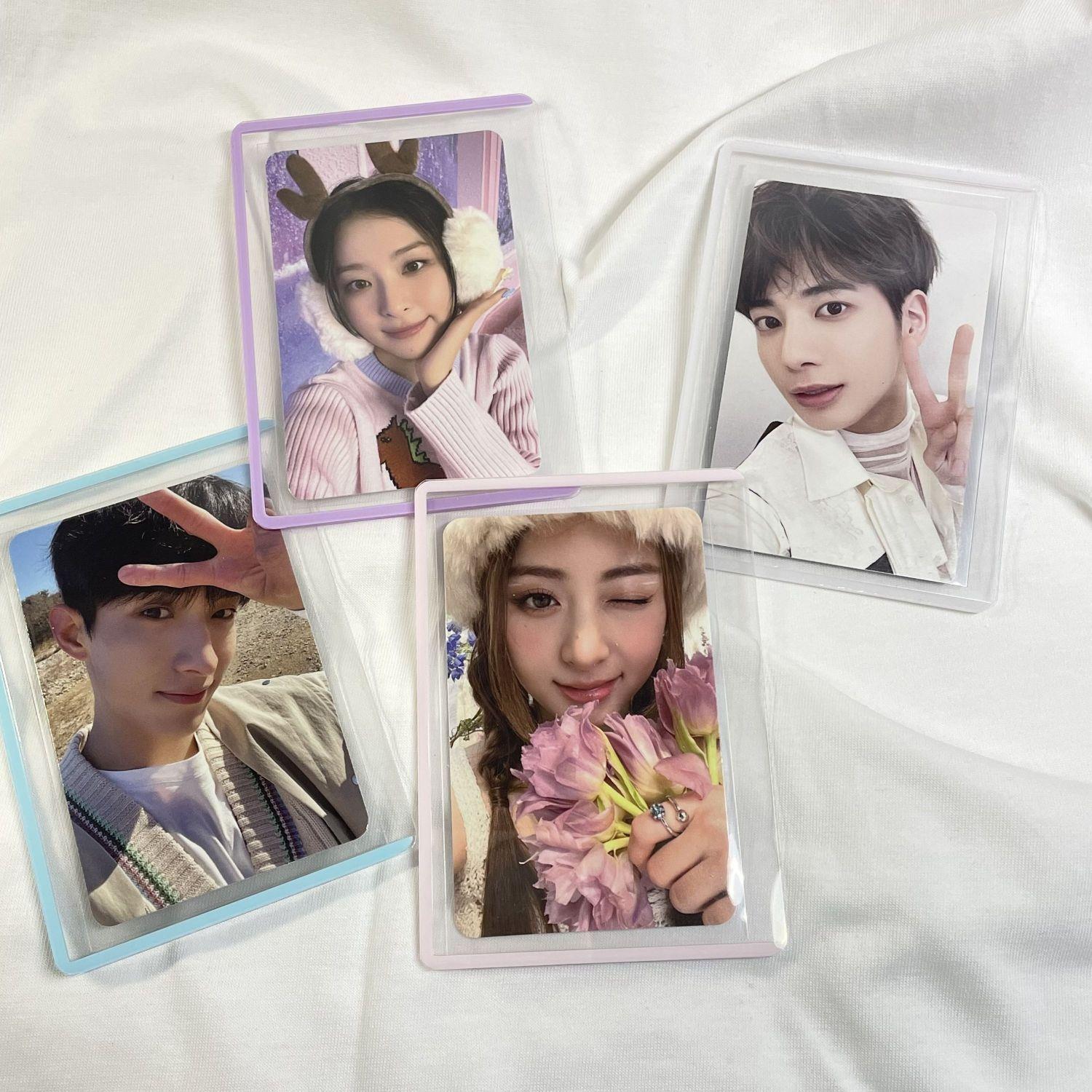 加厚ins彩色覆膜硬卡套高清B8专辑小卡保护套游戏王拍立得咕卡套