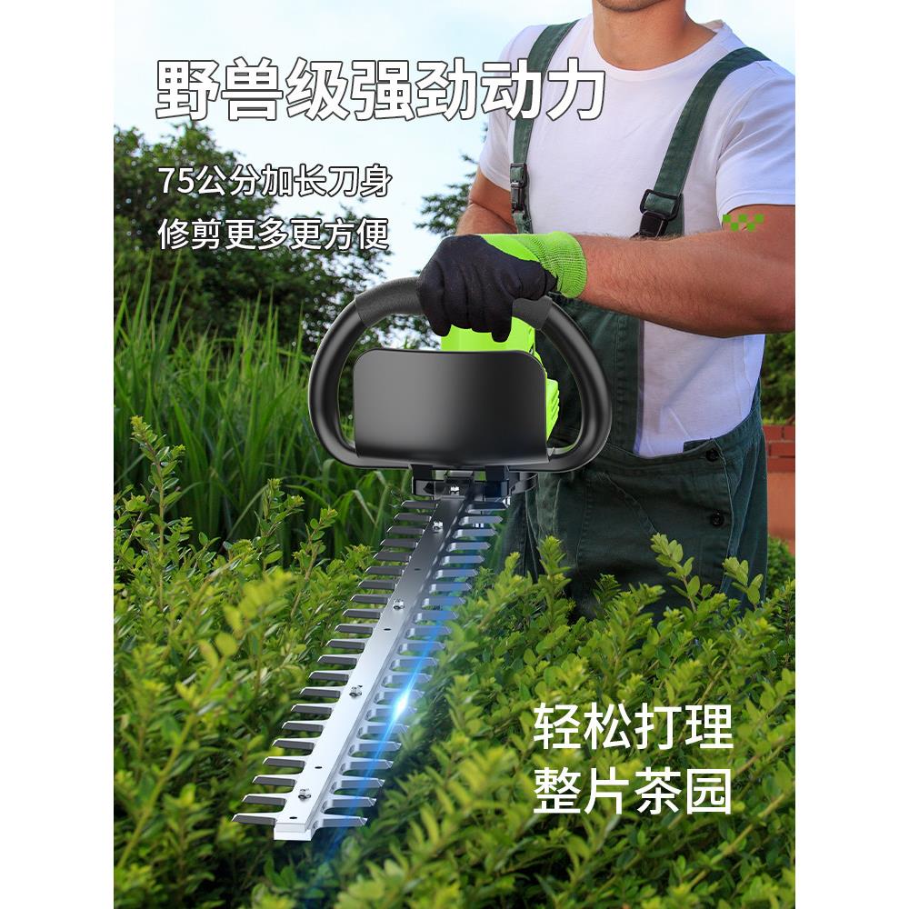 48V大功率专业茶树修剪机充电式剪茶机园林绿化修枝机电动绿篱机