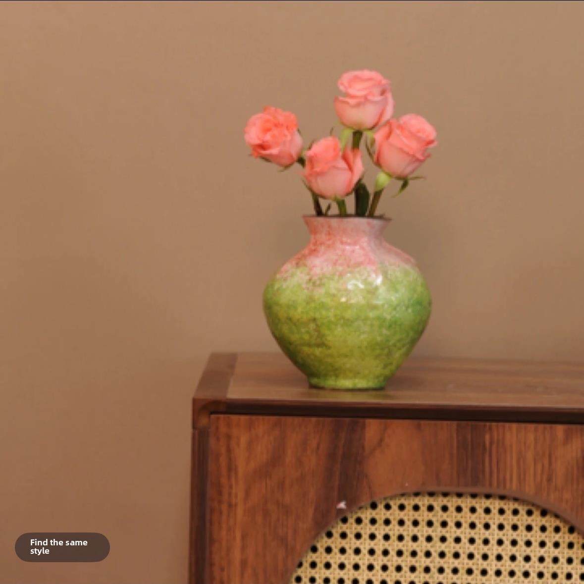 景德镇陶瓷花瓶装饰品客厅插花花干枝干花覆古中国风民宿H0650Y29