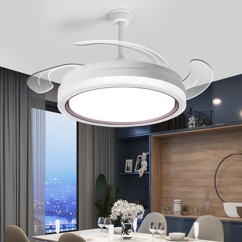 餐厅隐形吊扇灯风扇灯简约现代客厅卧室大气家用电扇灯具电扇吊灯
