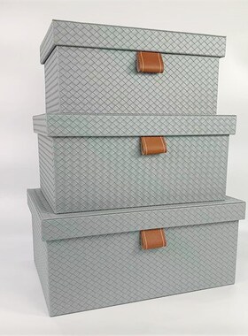 轻奢衣帽间衣柜收纳箱盒样板房装饰摆件新中式复古卧室储物箱饰品