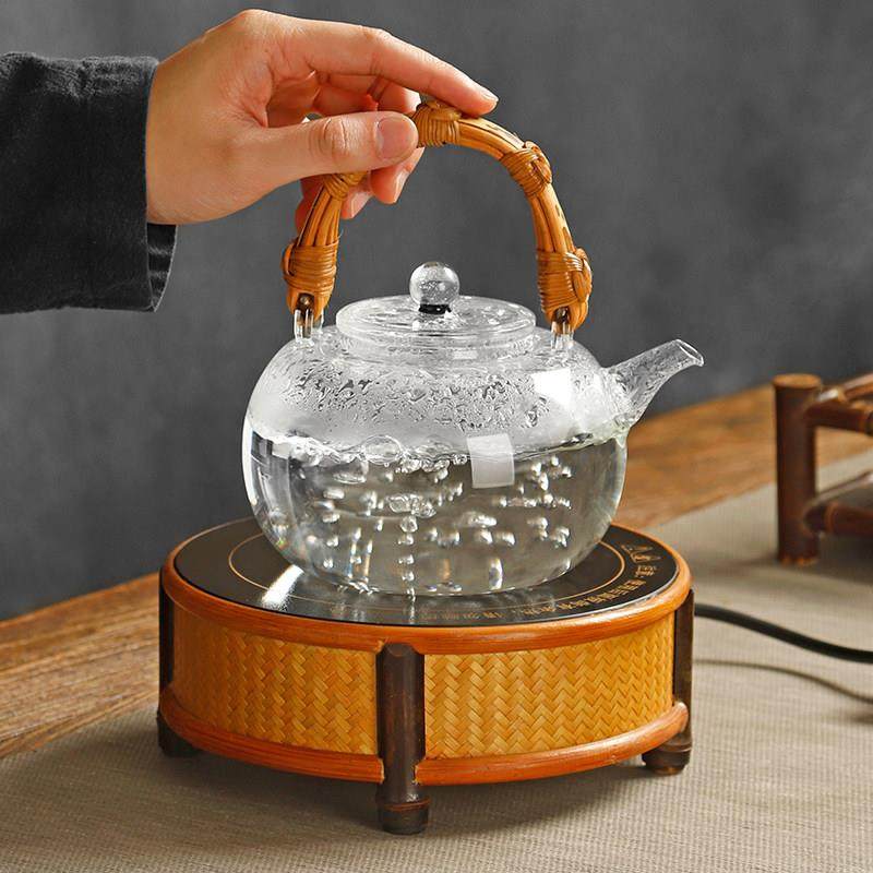 耐高温玻璃茶壶藤编提手紫竹编电陶炉水壶提梁壶煮茶壶水壶泡茶器,餐饮具,茶壶,淘宝优惠券,粉丝福利购,淘宝优惠卷