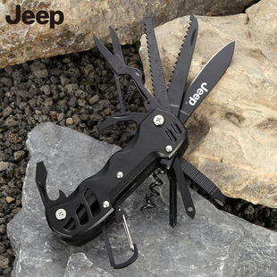 JEEP户外多功能小刀瑞士军刀便携式野外求生折叠刀开瓶器组合工具
