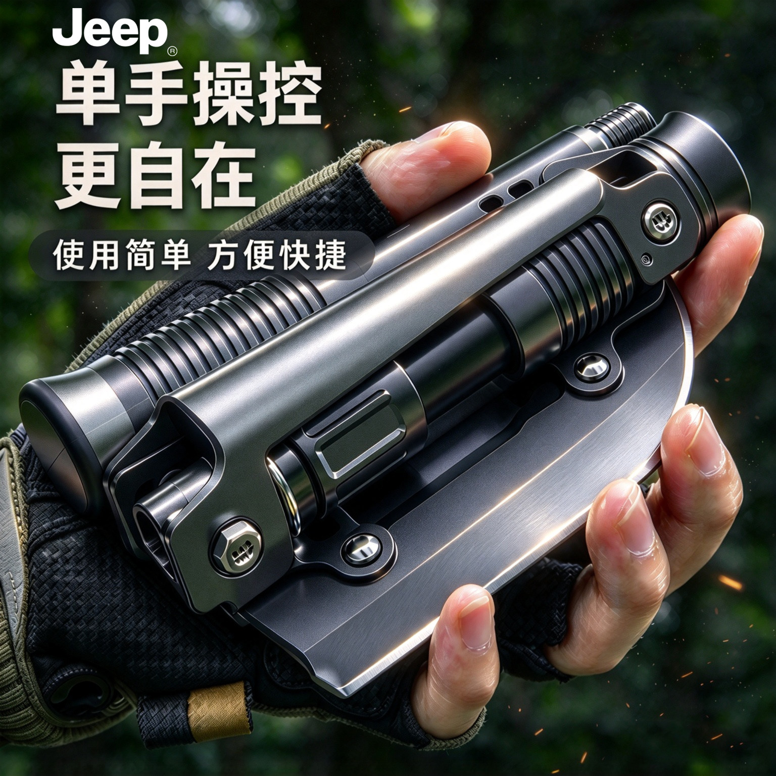 JEEP户外工兵铲多功能折叠铁铲