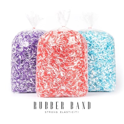 定制一次性皮筋强拉不断TPR材质不打油高弹力双色发圈公斤装