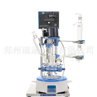 实验室电加热玻璃反应釜 小型层玻璃反应釜 3L5L玻璃反应釜
