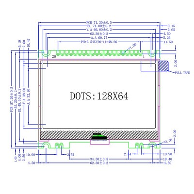 12864-1590设备显示屏 灰屏可定蓝屏3.3V串口并口带板COG液晶模块