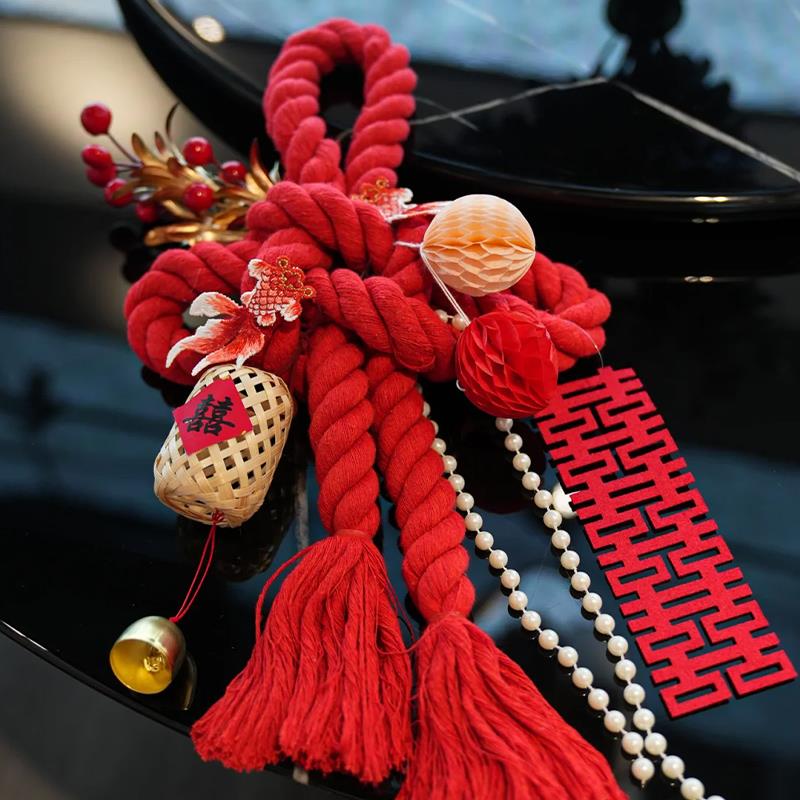 糊涂娘娘结婚装饰万字结挂饰窗帘绑带婚房布置男女方新房门氛围感