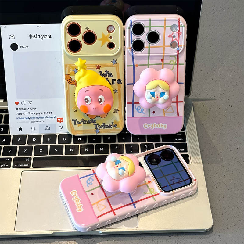 情侣立体哭娃星星人适用iPhone17pro手机壳苹果16max华为mate80pura90X300小米17K70荣耀600reno15findx8s20