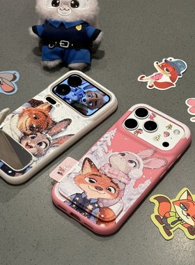 情侣围巾朱迪尼克疯狂动物城适用苹果17Pro手机壳iPhone16max小米15华为mate80pura70k80note14荣耀400magic7