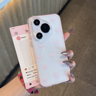 满屏少女粉蝴蝶结新款适用苹果17Promax手机壳iPhone16Pro13小米15华为mate80pura70k90nova14荣耀500x300s50
