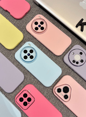 简约纯色护镜框新款适用苹果17Pro手机壳iPhone16max小米15华为mate80pura70k60reno14荣耀x200magic7note13