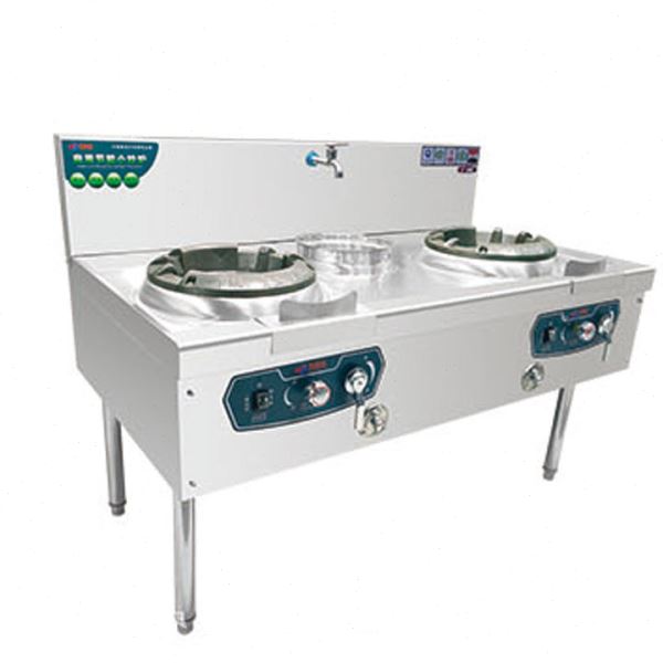 商用炒灶带风机猛火灶不锈钢灶炒双炒一吊厨房设备食堂中餐炒灶