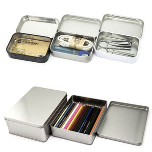 盒tin 黑白银素色大中小号长方形磨砂铁马口铁盒工厂金属包装 box
