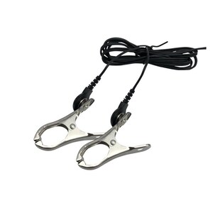Electro shock nipple clamps clips breast BDSM Bondage Restra