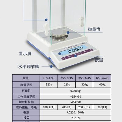 衡实验室mg千高精度00万1分1位分位电子天平分专用g0电子秤安.0析