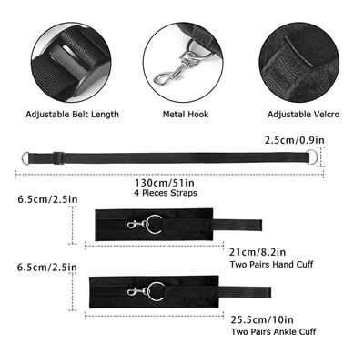 Multi-function Bed Bondage Straps Binding on The Bed Soft 4